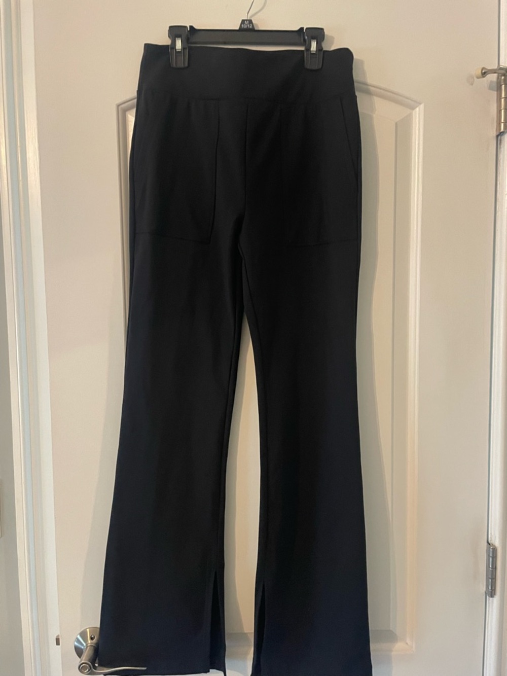Lou & Grey Black Boot-Cut Knit Pants with Front Pockets